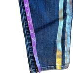 ZARA 7 for all mankind Women's Skinny Jeans‎ Blue Yellow Stripe Size 8 High Waist Photo 7