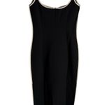 Paris Georgia Black Cream Sweetheart Heart Minimalist Cocktail Midi Dress Size M Size M Photo 11