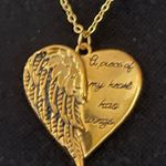 Angel Wings Necklaces Pendant with Saying Love Heart Pendant Necklace for Women Gold Photo 1