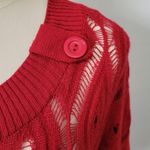 Maurice's red pointelle belted dolman sweater size medium Photo 1