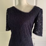 Orsay NAVY ASYMMETRICAL NECKLINE MIDI LACE DRESS Photo 2