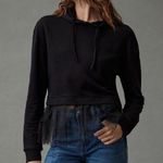 Anthropologie  Pilcro Tulle-Hem Short-Sleeve Hoodie Size M Photo 0