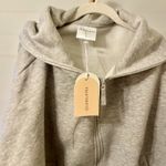 BLOGILATES Grey Fleece Zip Up Hoodie Oversized Cropped Casual Lounge Size L Gray Size L Photo 1