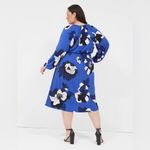 Lane Bryant Blue Floral Faux-Wrap Jersey Midi Dress - New - Size 18/20 Photo 1