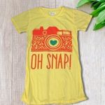 Sindrella “Oh Snap” Graphic Shirt Dress Yellow S Photo 2
