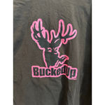 Gildan Women’s  Long Sleeve Tee XL Brown Pink BuckedUp Deer Photo 4