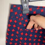 J Crew Factory city fit circle print red and navy chambray mini shorts size 4 Blue Photo 5