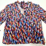 House of Harlow 1960 X REVOLVE Joli Tie Cuff Blouse in Blue Multi XXS Orange Photo 4