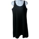 Eileen Fisher  Black 100% Organic Linen Sleeveless Midi Dress Minimalist MP Photo 1