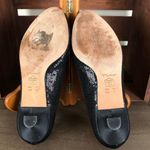 Nina Black Sequined Open Toe Kitten Heels Photo 6