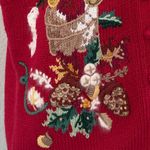 Vintage Christmas Vest candle bells Ramie Cotton Angora 2X Red Photo 6