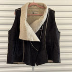Outback Trading Company Black Beige Sherpa Lined Vest Women's 1X Photo 1
