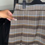 Topshop Brown Blue Plaid Pleated Micro Mini Preppy Skirt Photo 5
