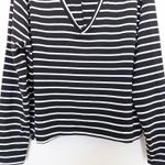 Nasty Gal  Womens Top Size 12 Black Striped‎ Long Sleeve Minimalist Parisian Chic Photo 3