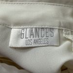 Vintage Glances Blouse M Cream Lace High Neck Pleated Puffy Sleeve Secretary Size M Photo 4