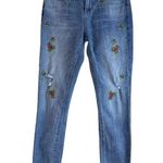 Lucky Brand Women's Jeans Ava Mid Rise Raw Hem Floral Embroidery Skinny Jeans 0 Photo 10