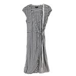 J Crew Midi Wrap Dress Womens XXS Blue White Gingham Viscose Classic Cottagecore Photo 8