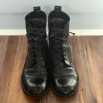 Marc Jacobs Black Patent Leather Brogue Lace-Up Combat Boots Photo 2