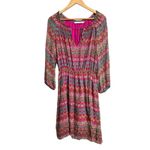 Diane Von Furstenberg  Women's Parry peasant silk Geometric Floral Print Dress L Photo 1