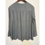 Lafayette 148 NY Gray Blouse Silver Thread Holiday Dressy Casual Date‎ Nite Size M Photo 2