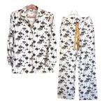 Soma Large Holiday Ornament 2 Piece Pajama Set Silver Gold Soft Cotton Knit Photo 0