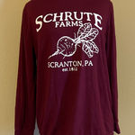 ❤️ The Office Schrute Farms Long Sleeve Tee Shirt Red Size M Photo 0