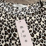 Leopard / Cheetah Print Women’s Skirted Top | Size SMALL | New with Tags | Gaze Brown Photo 1