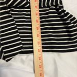 Chico's Chico’s Black White Striped Zip Jacket Size 2 Tie Waist Knit Photo 4