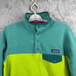 Patagonia  Synchilla Snap-T Fleece Pullover Small Block Mint Green Yellow Retro Photo 3