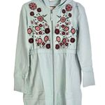 Evy’s Tree NWT Women’s Anne-Marie Embroidered Hoodie in Dusty Blue Size Small Photo 2