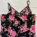 BP  Womens Pink Floral Rose Print Midi Slit Cocktail Dress Wedding Guest Size M Photo 4