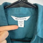 Athleta NWT Playa 100% Linen Tie Top Short Sleeve Teal Blouse/Top Size X… Photo 7