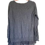 Garnet Hill  Cashmere Sweater Gray Ruffle Hem Size Medium Basic Photo 1