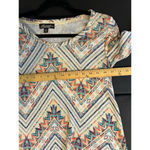 Absolutely Famous  Women’s Blouse Size Medium Western Boho Orange, Blue Fringe Photo 6