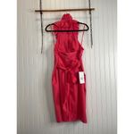 BCBGMAXAZRIA NWT BCBG Max Azria Chomisee Dress Geranium Woven Cotton Halter Ruffled Size 12 Photo 2