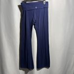 PINK - Victoria's Secret  Navy Blue Fold Over Waist Flare Yoga Pants Womens L Y2K Photo 1