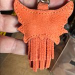 Kate Spade  New York Suede Fox Tassel Keychain Gold Tone Charm Silver Tone Chain Photo 3