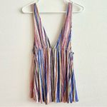 Urban Outfitters  Isla Plunge Babydoll Rainbow Stripe V Cut Tank Top Size Small Photo 31