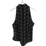 90s Vintage Adrianna Papell Boutique Black Sequin Sleeveless Silk Blouse Medium Photo 3