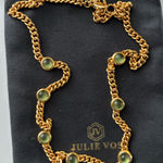 NWOT Julie Vos Gold Necklace with Green Gemstones Photo 0