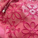 Brighton Valencia Leather Floral Embroidered Shoulder Bag Purse in Pink Photo 4