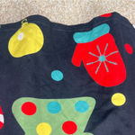 Imperfect Festive Holiday Print Dress size large long sleeved stretchy Black Photo 7