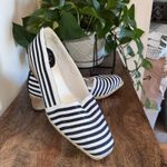 Life Stride Woman's Slip-On Navy White Striped Fabric wedges Casual Workwear 10M Photo 1