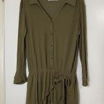 Free People X REVOLVE LIVELY GREEN VNECK TIE WAIST RIBBED BEACH ROMPER SMALL Photo 1