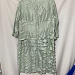Jessica Howard  WO SIZE 20 SOFT SAGE GREEN FAUX WRAP BROOCH ACCENT RUFFLED SKIRT Photo 9