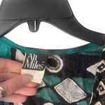 Ali Miles Women's Size 12 Large Aztec‎ Western Tribal V Neck Button Up Top Green Photo 2