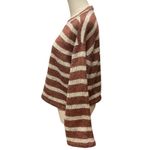 June & Hudson Women's Crewneck Crop Sweater Size M Striped Brown Oatmeal Knit Size M Photo 3