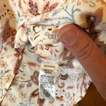 Nine Britton  NWT Women's Cream Brown Floral Short Sleeve Blouse Size M Photo 6