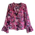 Paige Palma Floral V-Neck Blouse In Size XL Photo 5