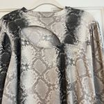 Como Blu Snakeskin Asymmetrical Cutout Mock Turtleneck 1X Black Size XL Photo 1